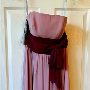 Alfred Angelo bridesmaid dress. Size 6. Color: Loves first blush & berry